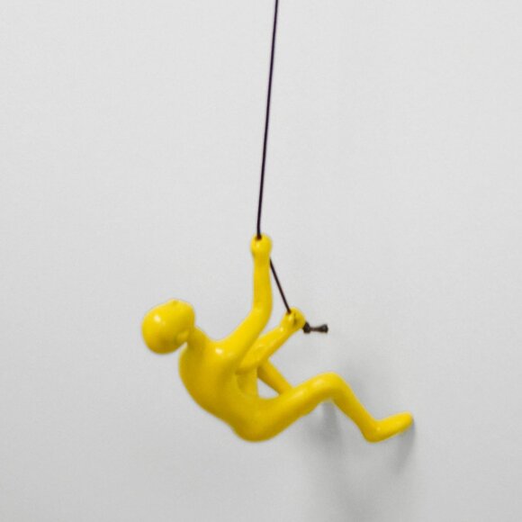 Climbing Man Home Decor Classic Wall-Art Sculpture | 1-Piece | Yellow | - Picture 2 of 5